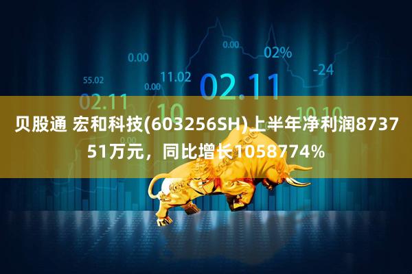 贝股通 宏和科技(603256SH)上半年净利润873751万元，同比增长1058774%