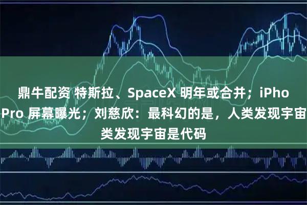 鼎牛配资 特斯拉、SpaceX 明年或合并；iPhone 18 Pro 屏幕曝光；刘慈欣：最科幻的是，人类发现宇宙是代码