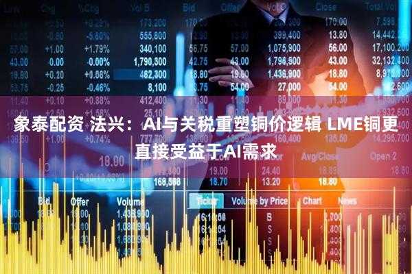 象泰配资 法兴：AI与关税重塑铜价逻辑 LME铜更直接受益于AI需求